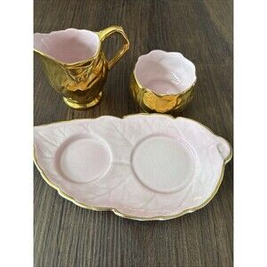 Royal Winton Grimwades Vintage Cottage Granny 1930s Cream And Sugar Gilded Set